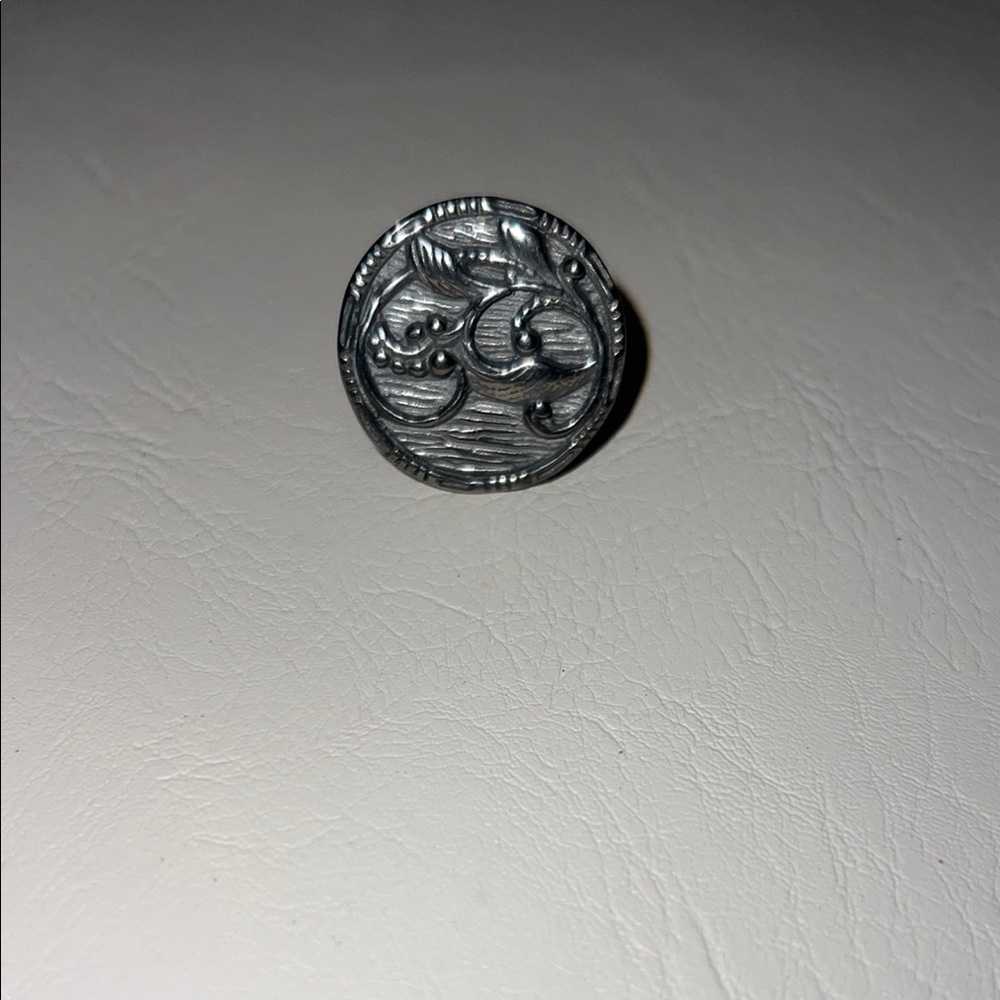 Silver Matte Circular Coin Accessory